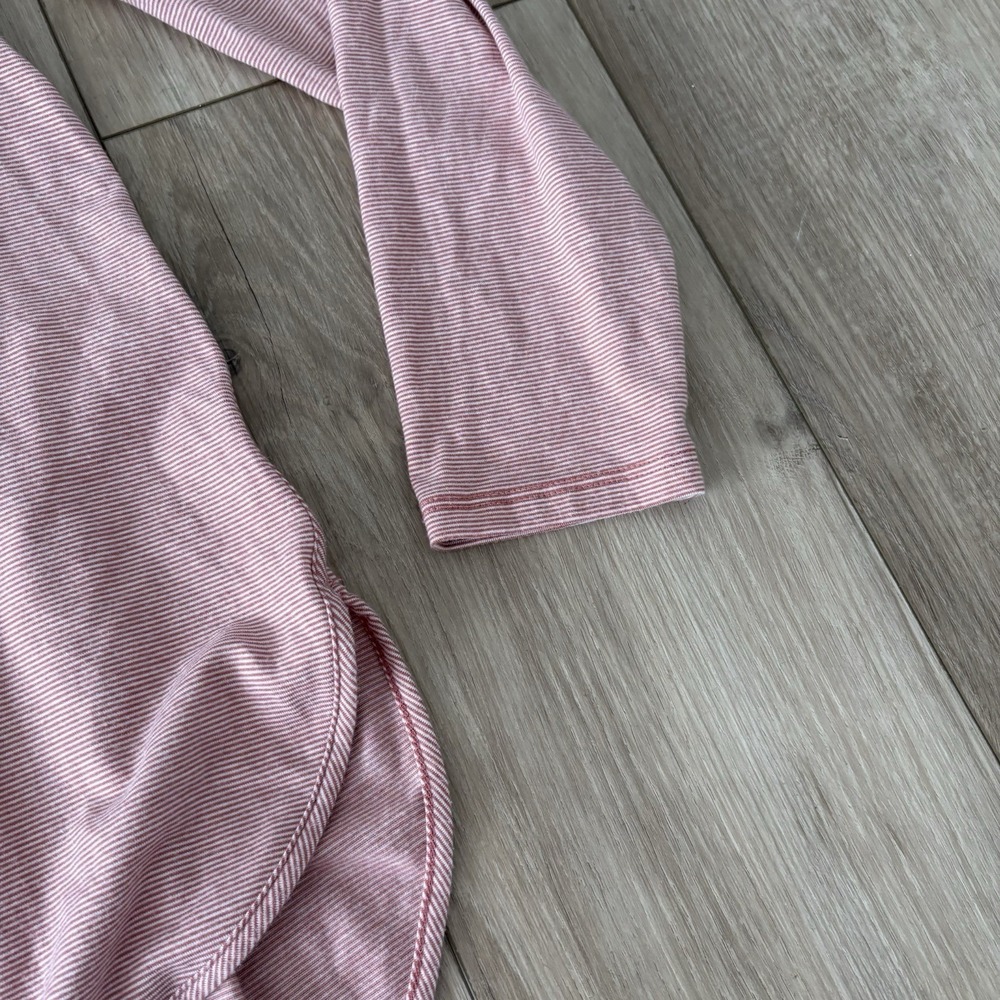 Lands' End Women Pullover Top Size M 10-12 Pink Pinstripes Long Sleeves - Picture 2 of 7